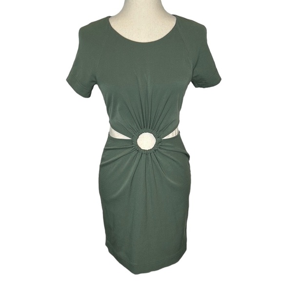 & Other Stories Buckle Belt Cutout‎ Dress Women's 4 Green - Picture 3 of 10